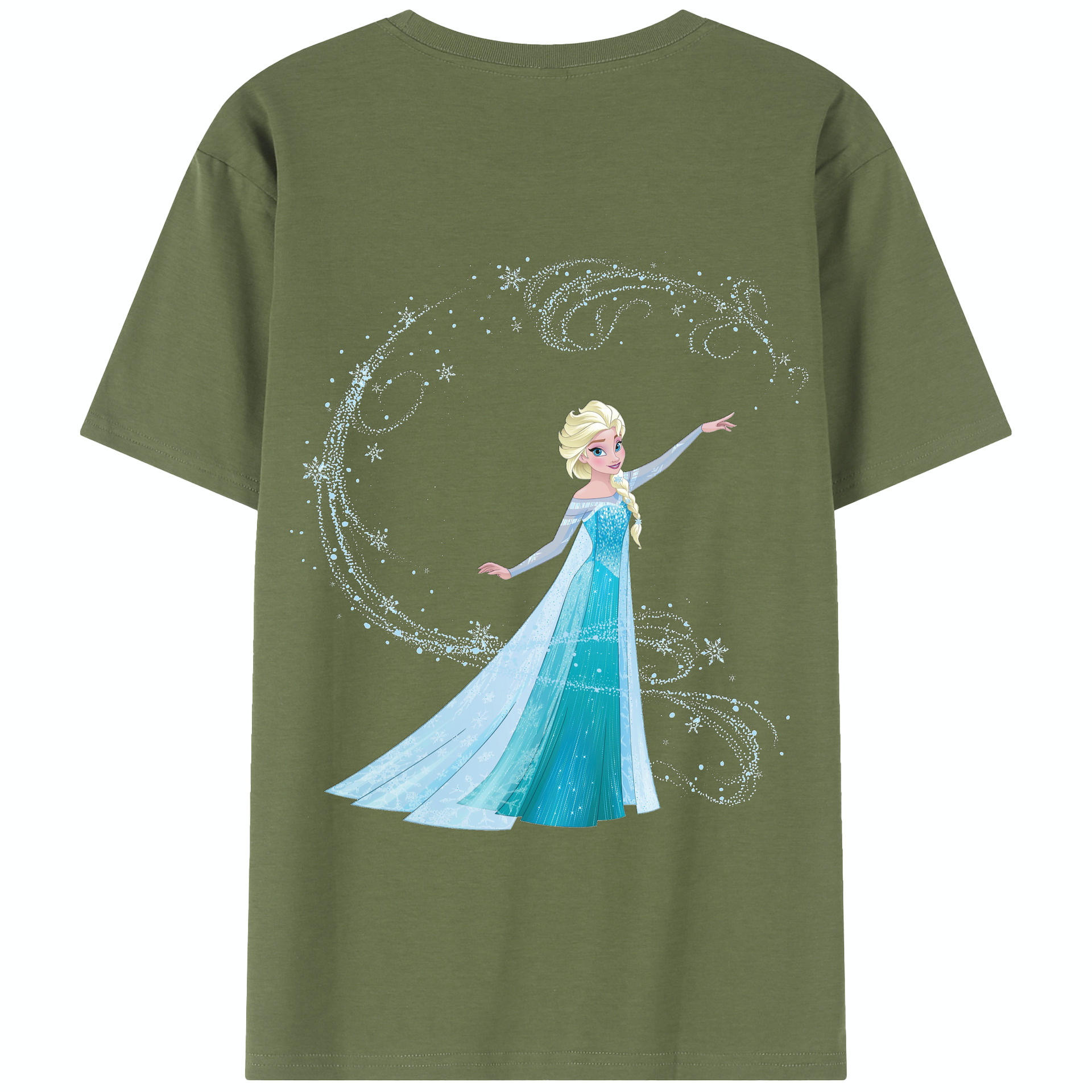 （画像用） アナと雪の女王 アンナ エルサ Frozen Anna Elsa 綿100％半袖Tシャツ（背面プリント）